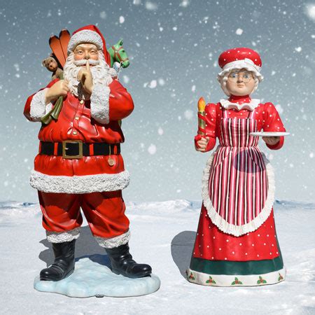 life size mrs santa|life size santa.